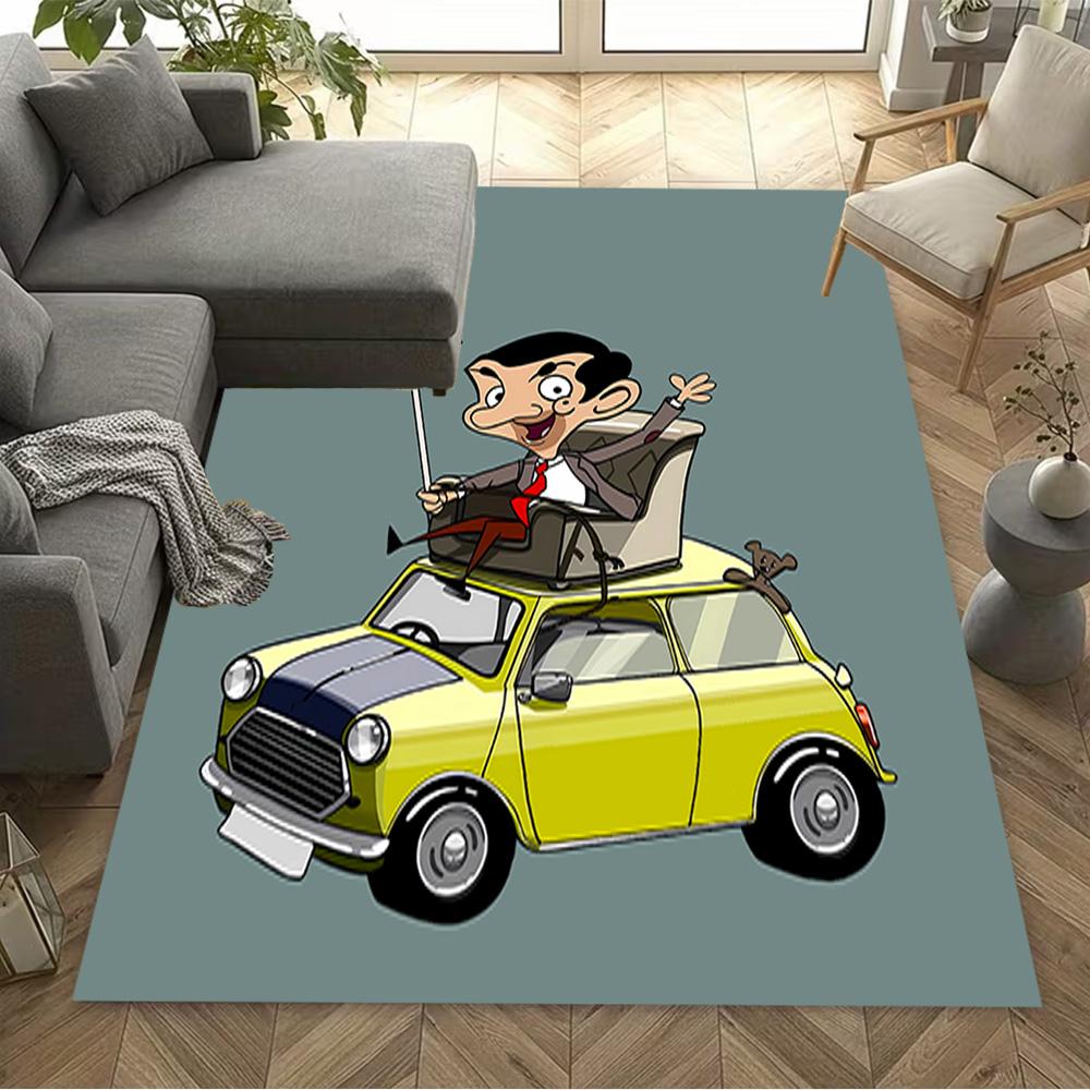 Mr. Bean Adventures Floor Rug Office Rug Design for Kitchen Bedrooms Study room Playrooms Antislip Carpet Office home decor Perfect Gift for Women/Men