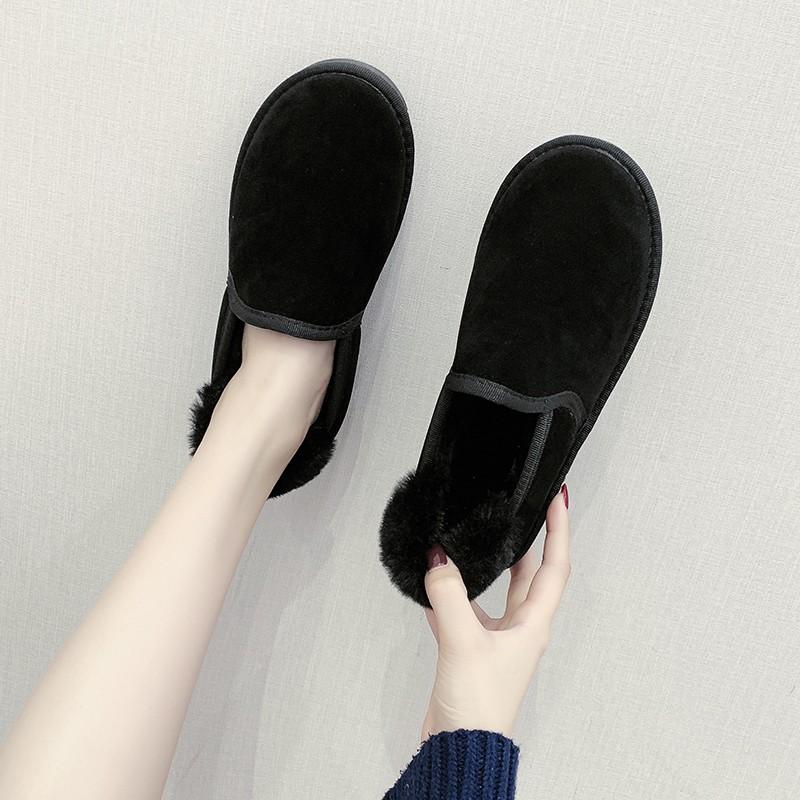 Женские ботинки 2024 года, зимняя хлопковая обувь, женские короткие плюшевые сапоги из искусственной замши с круглым носком, классические повседневные мини-сапоги для снега