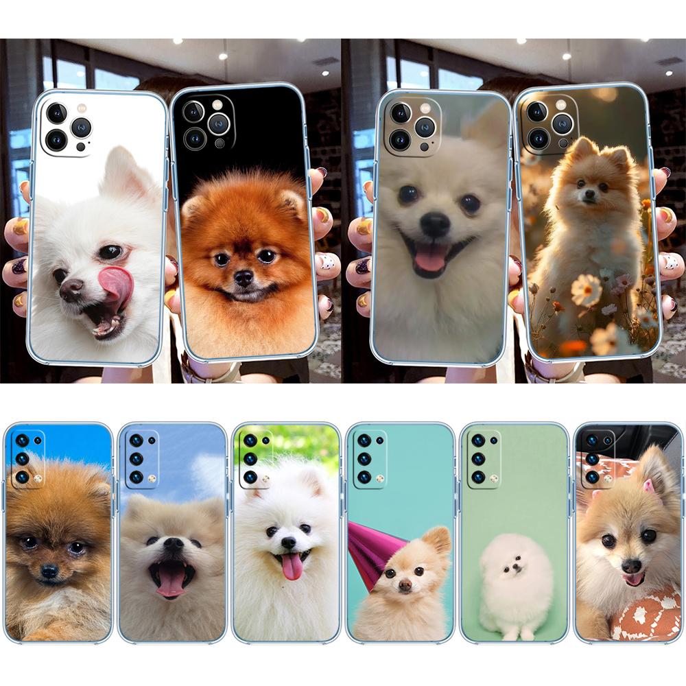 NH36 Pomeranian dog Transparent Phone Case for Samsung Galaxy A04 A04S A14 A23 A34 A54 M23 M33 M52 M53