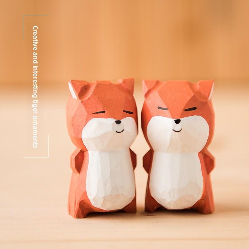 Деревянная фигурка лисы Арт-декор для гостиной и спальни Домашний офис