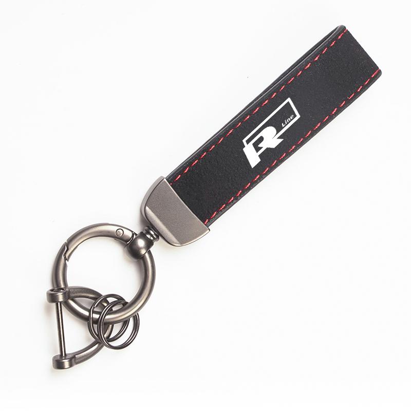 Volkswagen Car Tire Wheel Valve Caps Cover Suede VW Car Key Chain Ring Keychain For VW GTI Polo Golf Passat Tiguan Arteon Jetta zl3