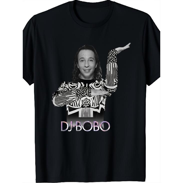 Men'S DJ Bo-Bos Print T-Shirt - Retro Round Neck Tee With BO-BO, Machine Washable Casual Shirt Suitable For Year-Round Wear, Comfortable Gift For