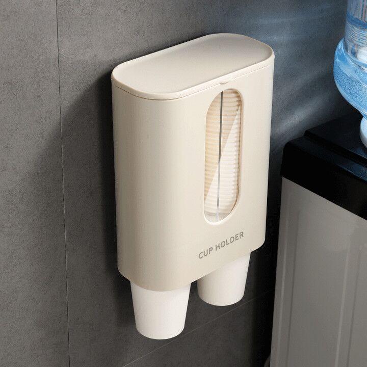 Водонепроницаемый держатель для бумажных стаканов с двойной трубкой большой емкости - одноразовый и пылезащитный для домашнего использования или общественного питания