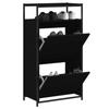VidaXL Shoe Cabinet Black 60x34x112 Cm Engineered Wood 840029