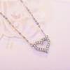 Ожерелье в форме любви, женская бриллиантовая подвеска, японская и корейская версия, простая цепочка на ключицу, короткое милое и универсальное украшение.