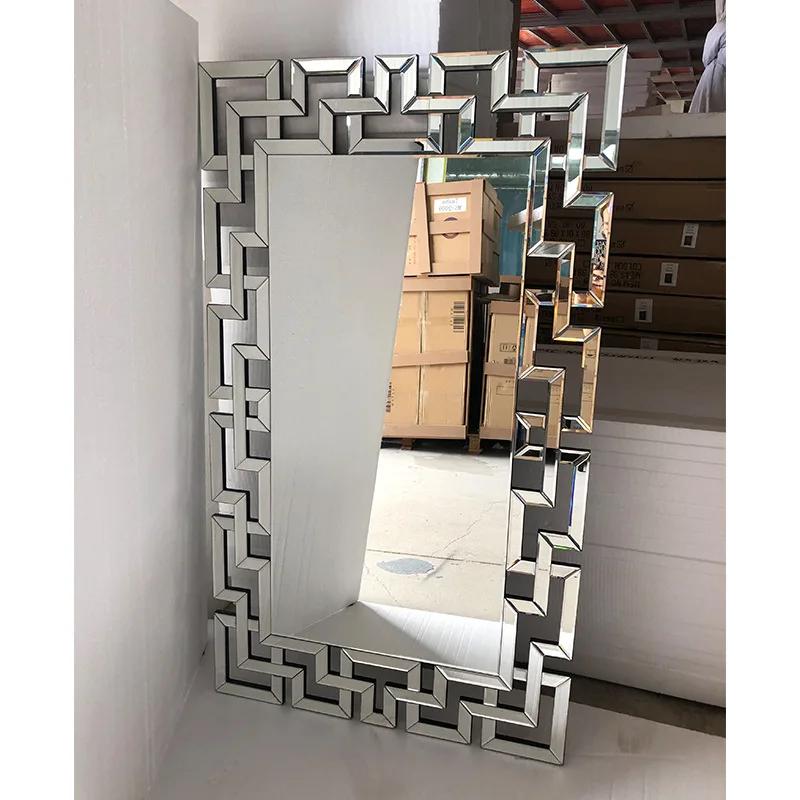 Высококачественное настенное декоративное зеркало с серебряными полированными ажурными зеркалами для домашнего отеля