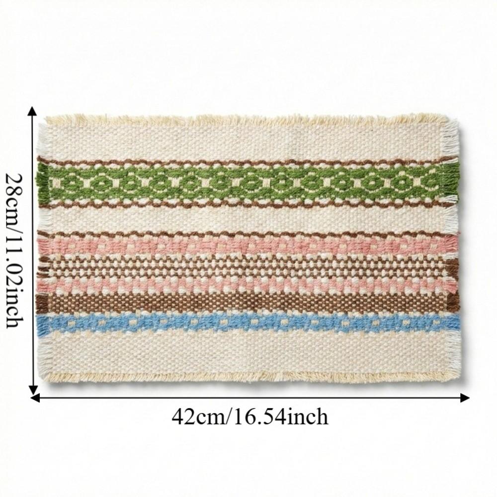 Eco-Friendly Heat-Insulating Placemats Non-Slip Drink Coasters Decorative Mats Machine Washable