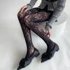 Колготки женские, ажурные сетчатые чулки до бедра, колготки, женское нижнее белье, сексуальные кружевные женские колготки с цветочным принтом, боди, чулки