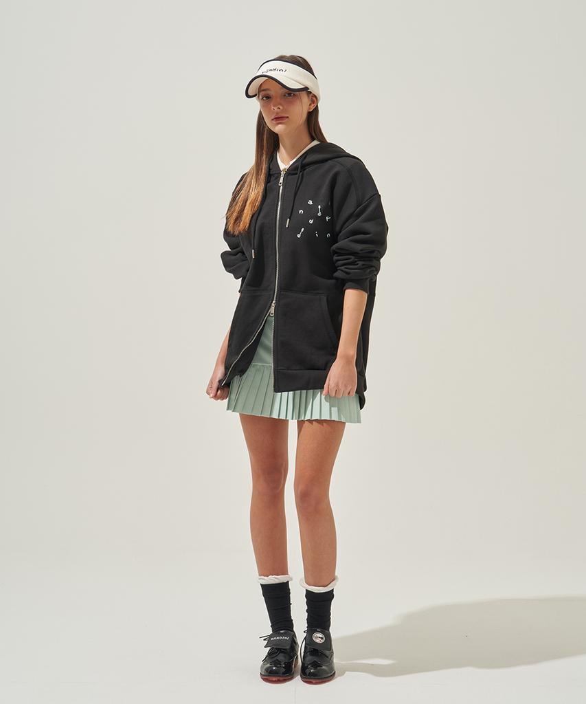 Kandini Black Stitch Zip-Up Hoodie (Unisex)