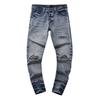 Fashion American High Street Hole & Patch Trendy Retro Straight Ami Denim Pants