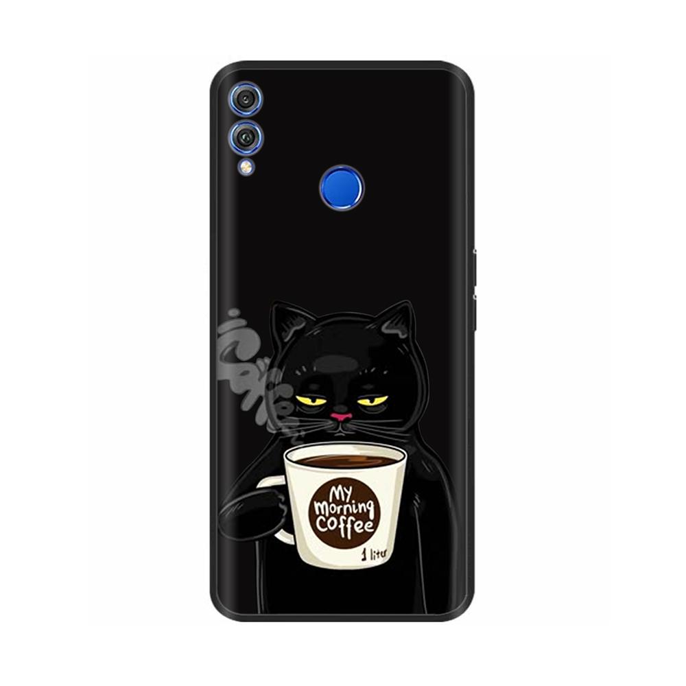 Для Honor 8X Чехол Мягкий Жидкий Силикон Полное Покрытие Чехол для Телефона Для Huawei Honor 8X Чехлы Honor8X Милый Панда Задняя Крышка Fundas