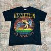 LED ZEPPELIN США. ТУР 1975 КОНЦЕРТНАЯ ФУТБОЛКА Y2k Gildan Ретро Дома Святых -LG Унисекс Футболка