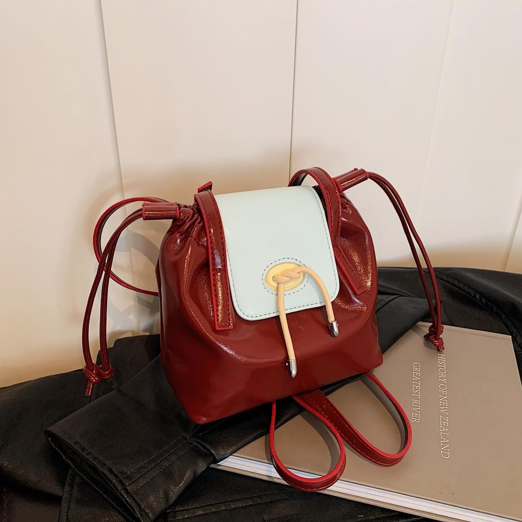 Модный тренд контрастная сумка в стиле ретро, новый нишевый дизайн, одно плечо, диагональная перекрещивающаяся сумка-ведро с завязками