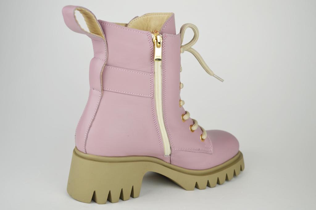 Ботинки кожаные Evromoda 2474 36 Розовые мех