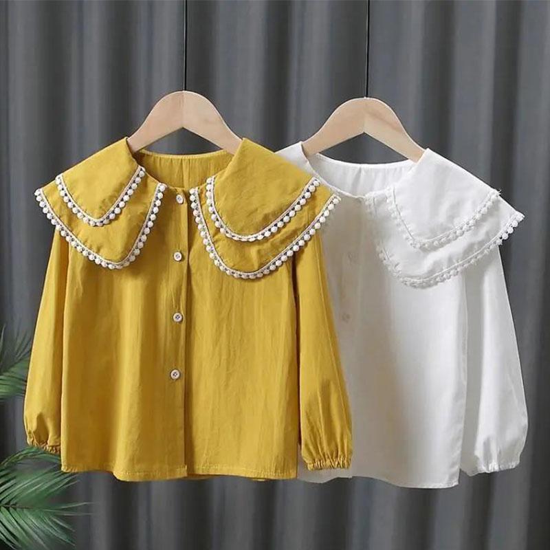 Костюмы для девочек Весенняя и осенняя одежда Осенняя одежда Рубашки Джинсовые длинные брюки Детская одежда Осенняя одежда для больших детей