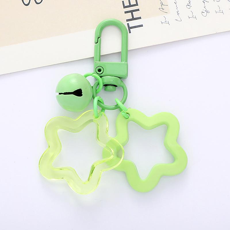 Five-Pointed Star Bell Pendant Keychain Bag Charm Keyring Car Hanging Key Holder