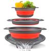 3/4PCS Foldable Collapsible Colander Set Drain Basket with Self-Draining Base Vegetables Fruit Washing Basket Kitchen Drainer6