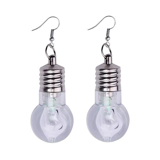 1 Pair Hook Earrings Novelty Colorful Lamp Bulb Shape Anti-allergy Lightweight Stainless Ear Decoration Jewelry Hanging Earrings Club Party