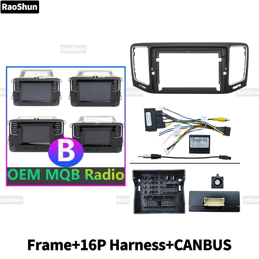 For Volkswagen VW Sharan 2010-2022 Car Android Radio Screens 10 Inch Frame Harness Power 16pin Cables Fascia Canbus Adapter Radio Accessories 4