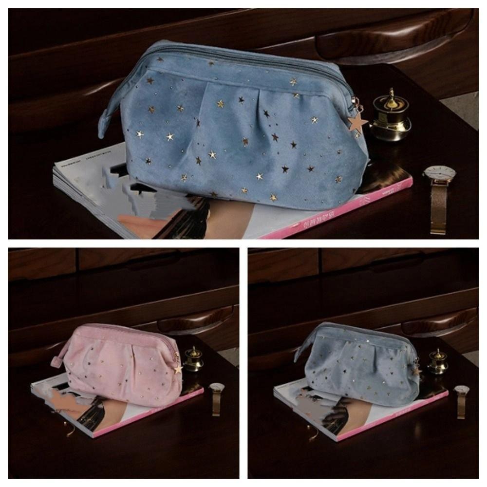 Large Capacity Shell Shape Makeup Case Bronzing Stars Travel Toiletry Bag Bath Storage