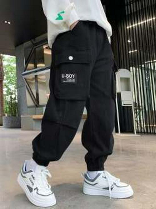 Повседневные брюки из чистого хлопка для мальчиков - Новая коллекция осень-зима 2023 года с бархатом - Для детей и подростков