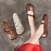 Cave Shoes Summer Women's Shoes Breathable Leather Shoes Vintage Cowhide Flat Sandals