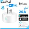 Corui 20a Us Plug Wi-Fi Bluetooth Беспроводная розетка с дистанционным управлением Монитор заряда Голосовое управление Домашняя огнезащитная умная розетка для ПК