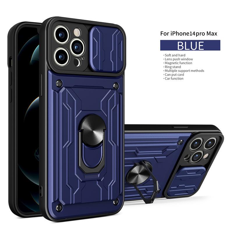 Подходит для IPhone17Pro Max Lijia Окно Нажимной Чехол для Мобильного Телефона Apple 12 Магнитное Кольцо Противоударный Защитный Чехол