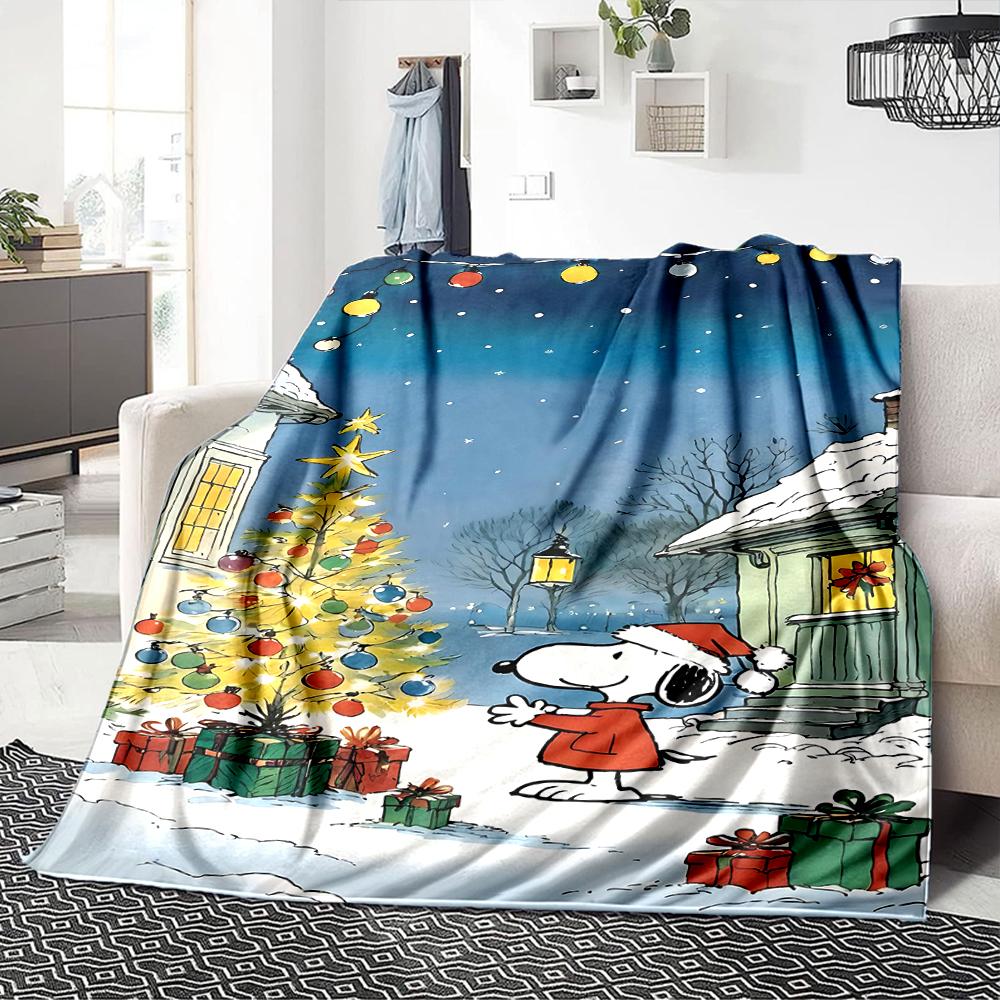 Snoopy'S Christmas Night Blanket Soft Throw Blanket For Home Bedroom Bed Sofa Travel Office Solid Christmas Blanket