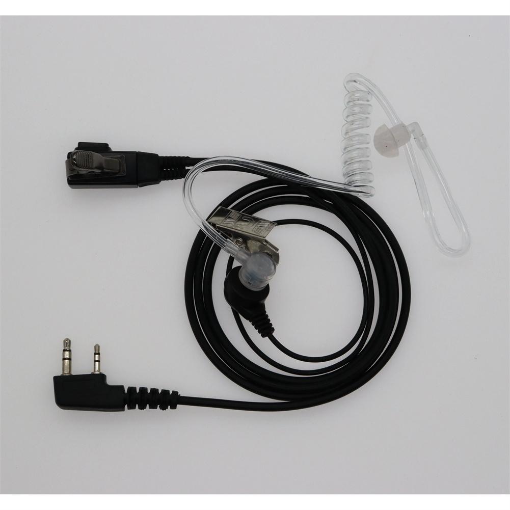 Walkie Talkie Earpiece With Mic 2 Pin Covert Air Acoustic Tube Headset Hands-free For Bouncers Nightclubs