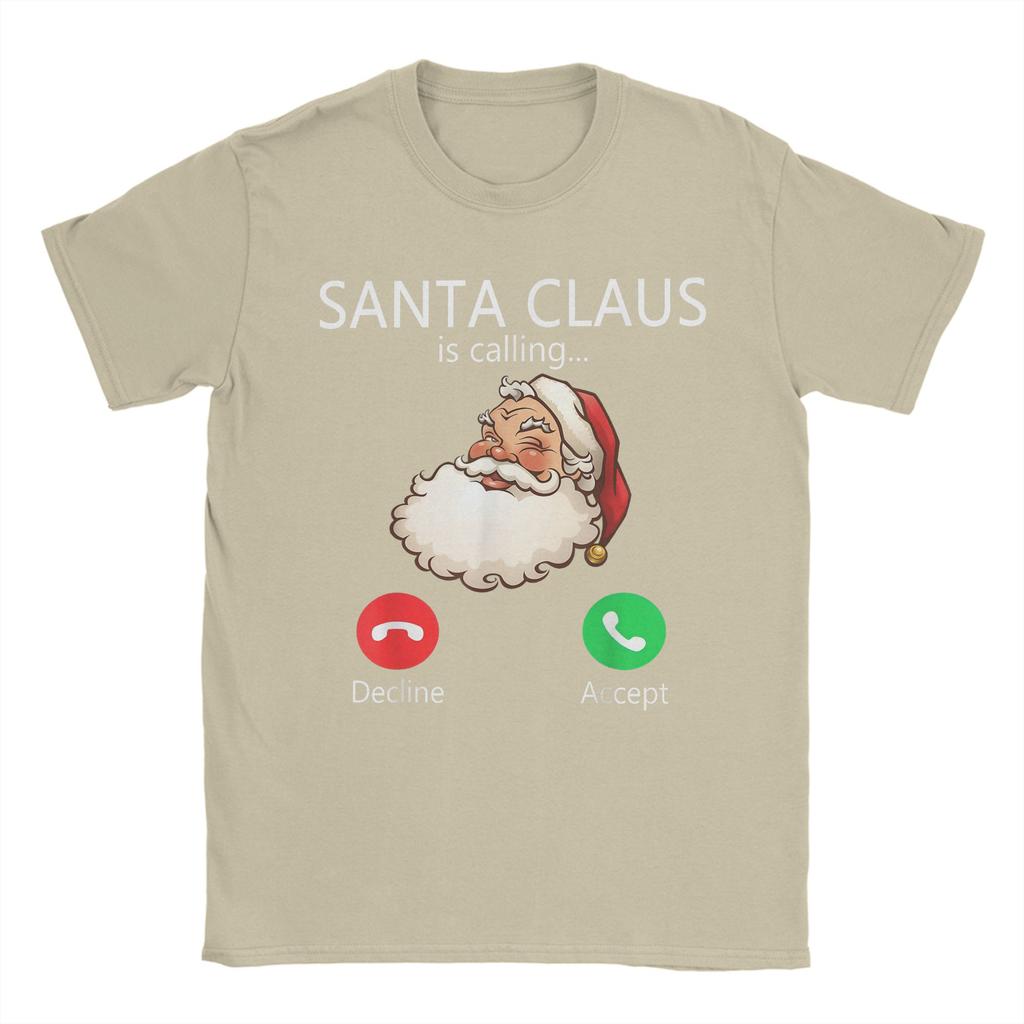 Mens T-Shirt Santa Claus is Calling Funny Christmas Holiday T Shirts Harajuku Summer Tees Y2K Funny Casual Clothes