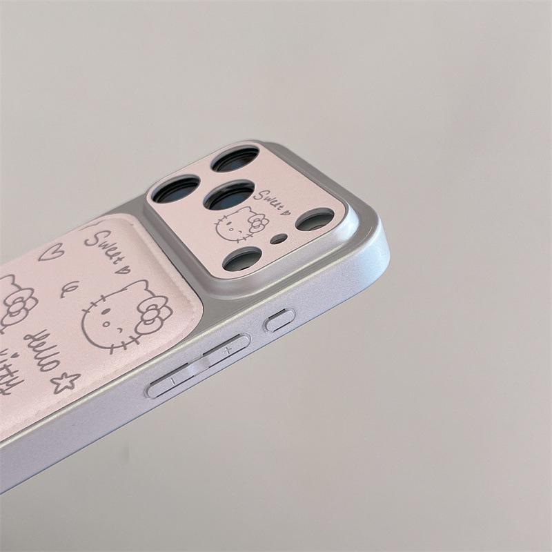 Чехол с полосками и котиком KT Anti-drop для iPhone 15/14 и 17/16 Pro Max