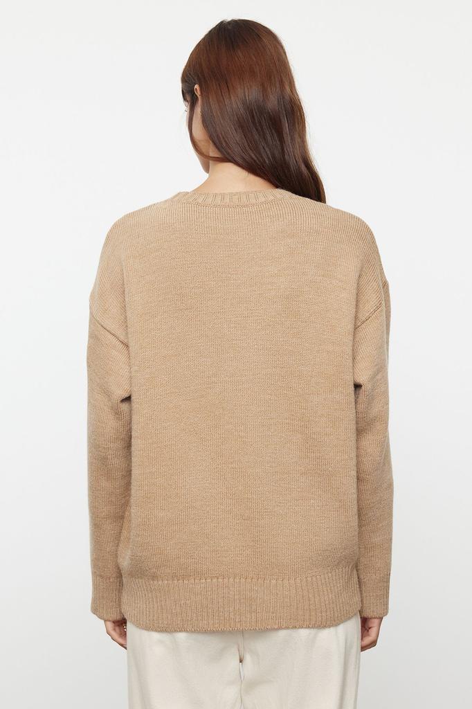 Женский модный стильный свитер из норки, широкий крой, мягкий текстурированный трикотаж, свитер