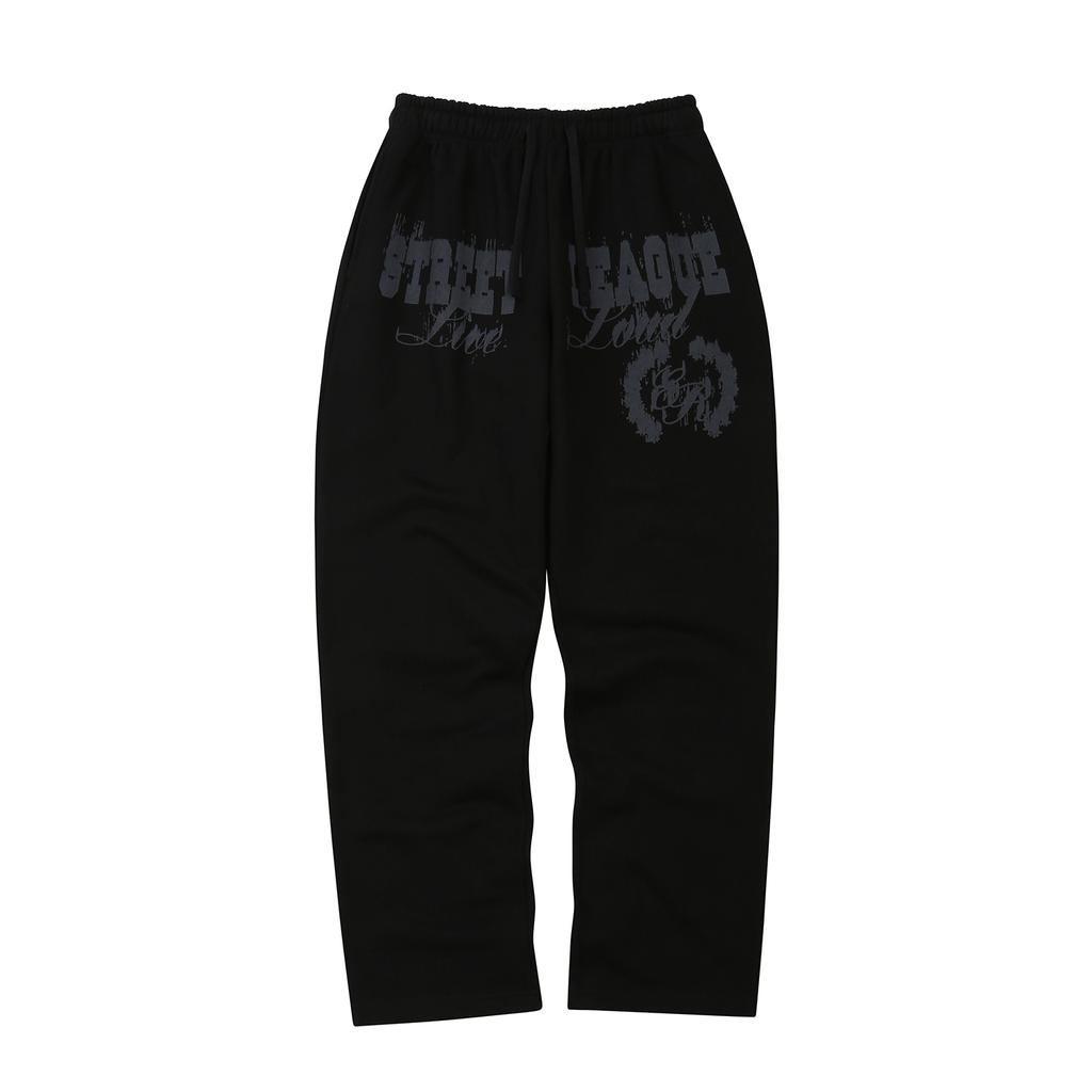 EEERRR Street League Blur Artwork Long Sweat Pants (Black)