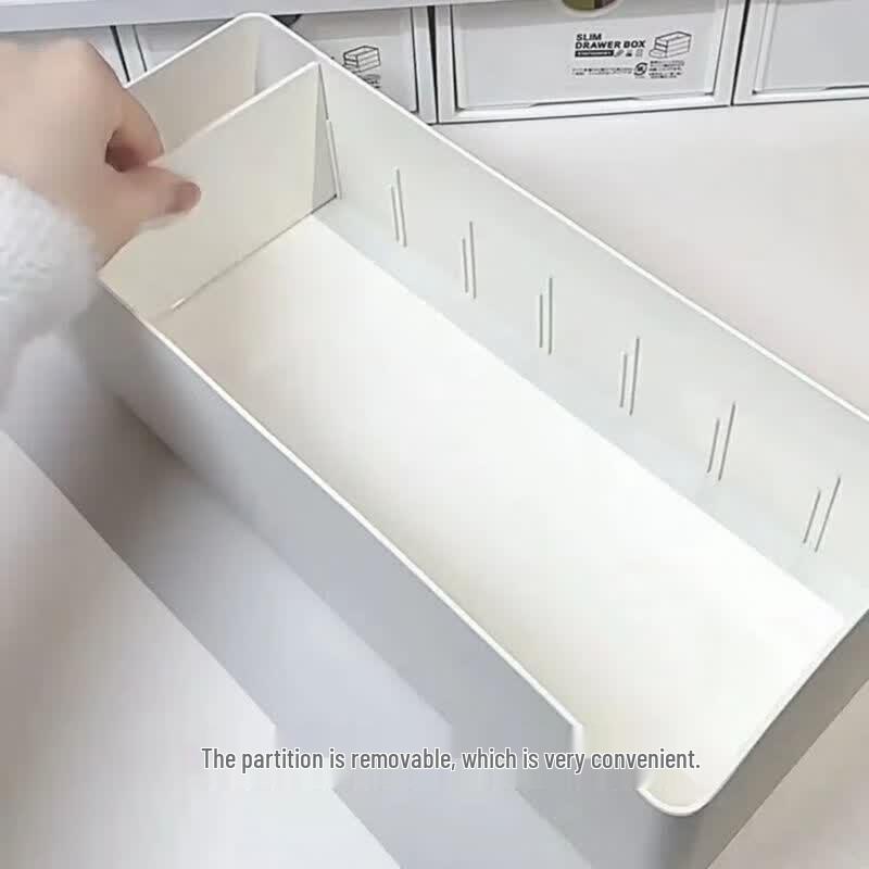 White PP Divided Storage Box