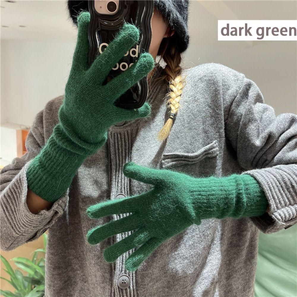 Full Fingers Long Wrist Gloves Rabbit Wool Winter Mittens Fashion Woolen Gloves Autumn Winter