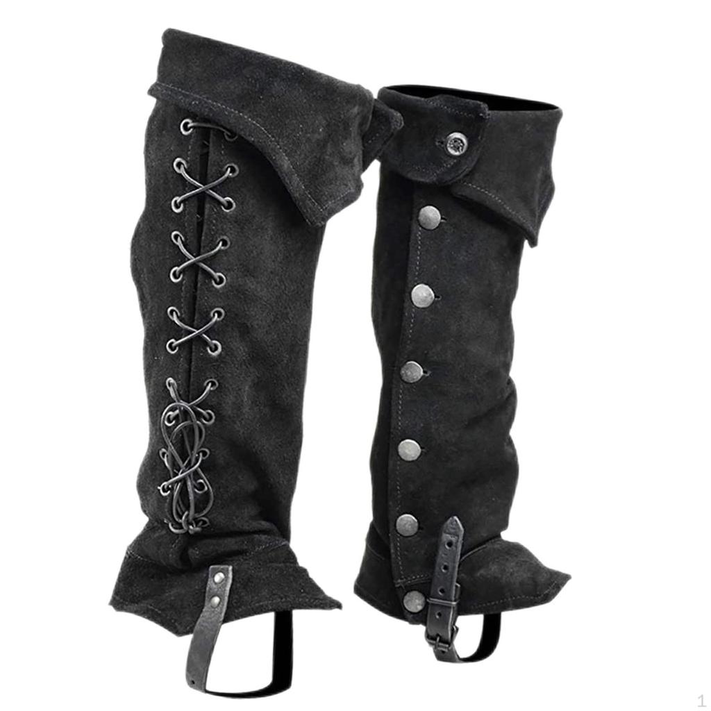 Faux Leather Boot Covers Steampunk Spats Greaves Gaiters Legguards Tops Knight Accessories