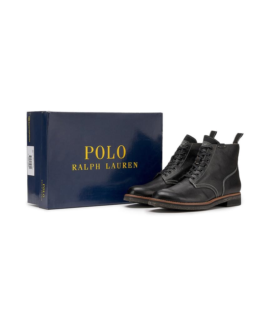 Polo Ralph Lauren Tumbled Leather Boots - Black