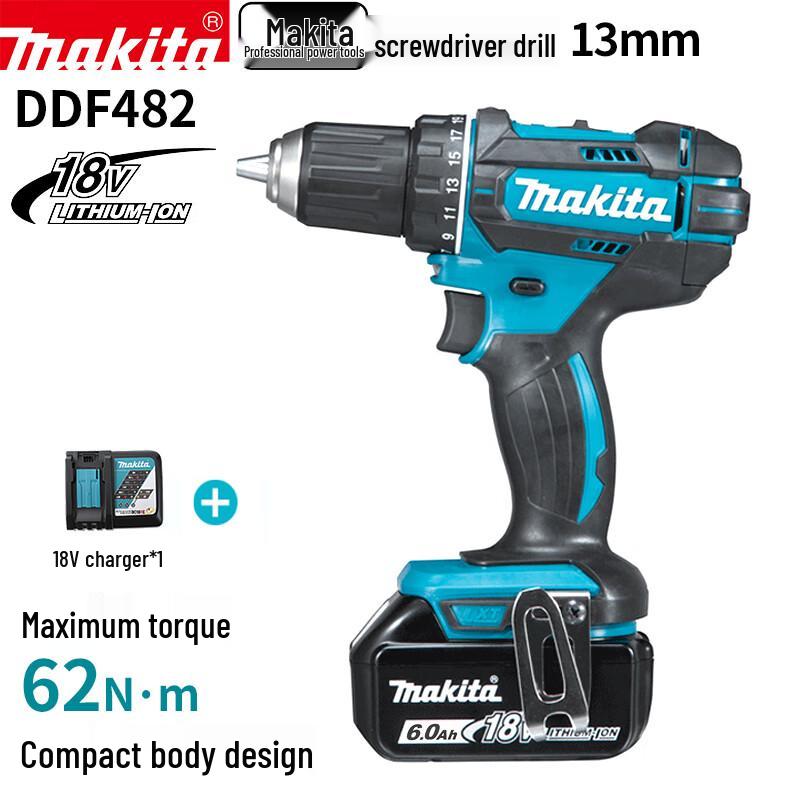 Makita DDF482 18В Бесщеточная дрель-шуруповерт CN вилка (адаптер в комплекте)