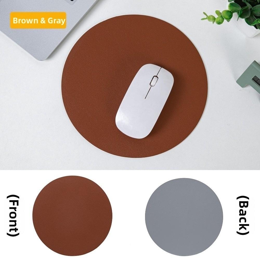 Waterproof Leather Mouse Pad Double-side Round Mouse Pad Simple Design Mouse Mat