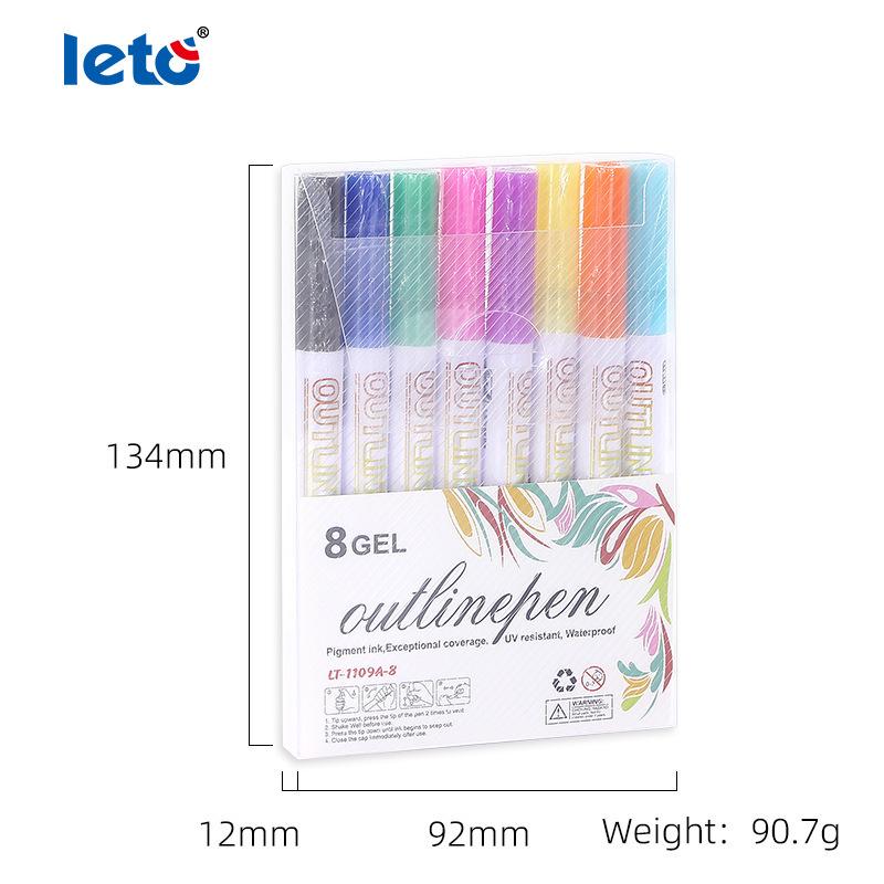 Набор флуоресцентных ручек Letu с двойной линией для ведения дневника и DIY-проектов - Водонепроницаемый, Идеально подходит для студентов и художников