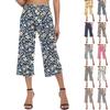 Женские повседневные брюки с принтом и высокой талией, тренировочные брюки, брюки 3/4
