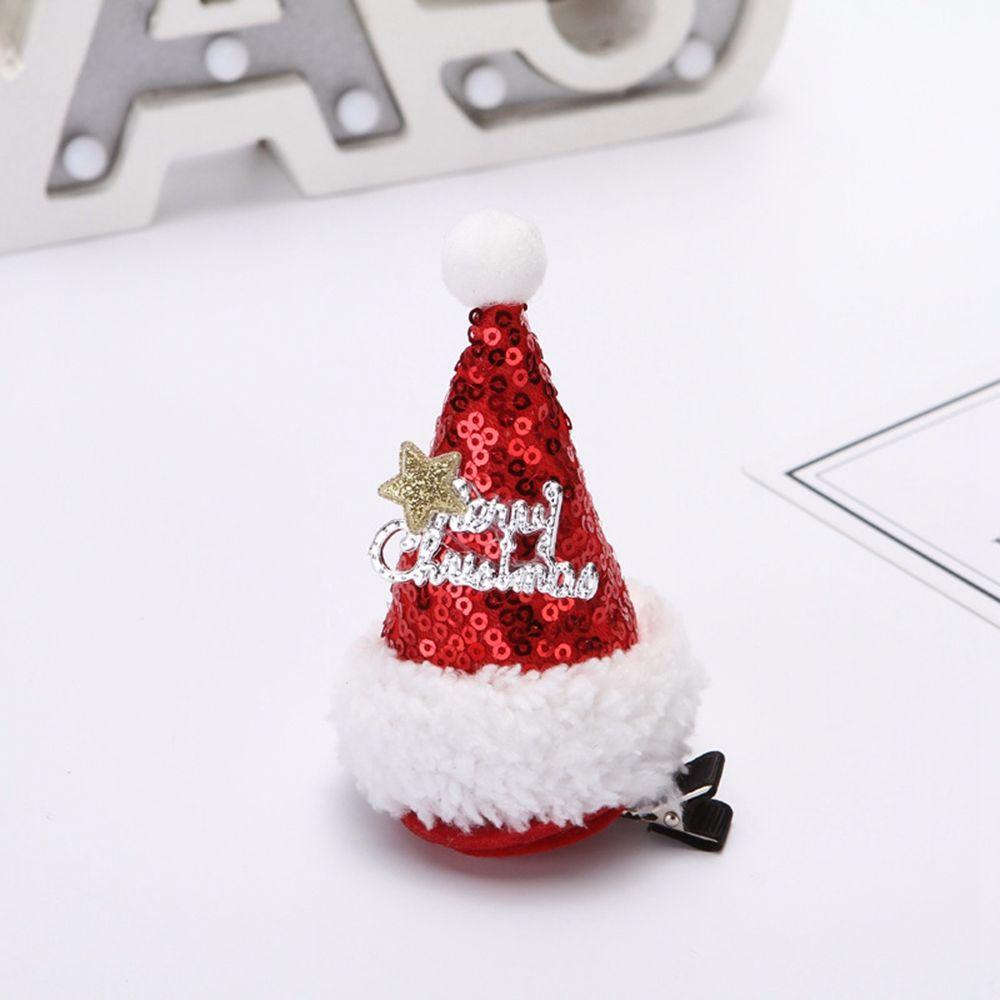 Snowflake Christmas Hat Hairpin Korean Style Headwear Kids Hair Accessories Christmas Hair Clip