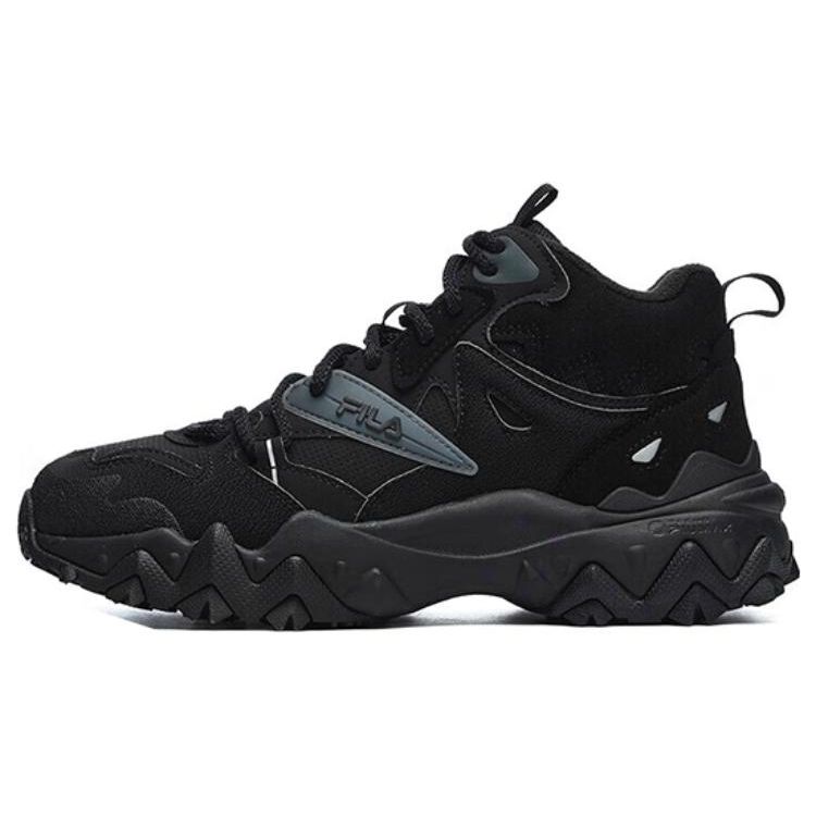 Fila Oakmont 2 Mid Ткань Синтетическая кожа ТПУ Ретро Амортизирующие Износостойкие Дышащие Кроссовки для пап Женские кроссовки Черные F12W242115FBK