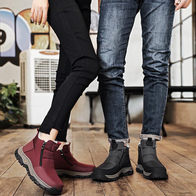 Мужские плюшевые теплые зимние ботинки модные, универсальные и нескользящие для зимних путешествий на открытом воздухе