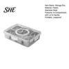Leakproof Bento Box for Picnic Snackle Container, Stainless Steel Divided Serving Tray with Lid & Handle, 8 Compartment Large Snack Durable Food Road