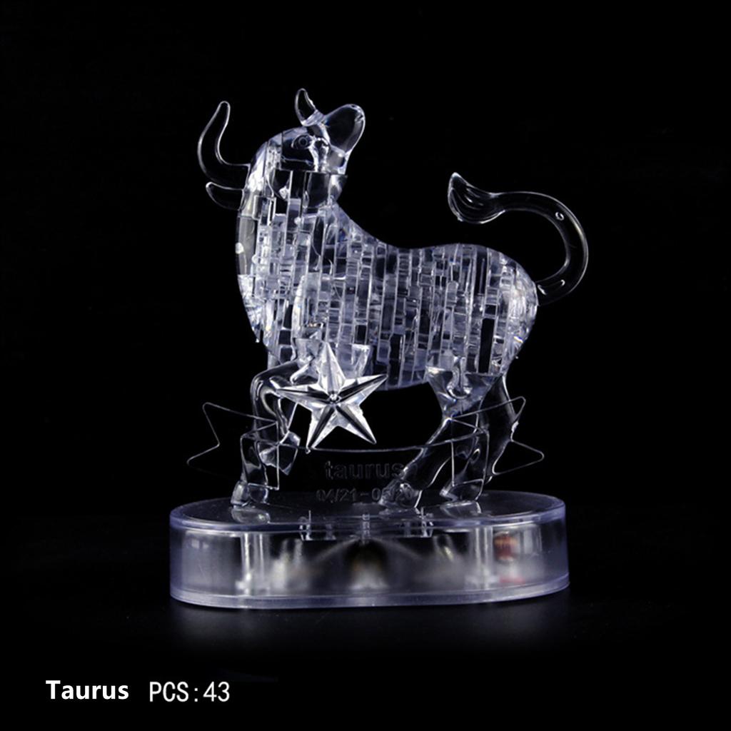 (Драгоценная память)3D-хрустальная головоломка-головоломка «Прозрачные двенадцать 12 созвездий астролога», вспышка, светодиодный свет