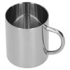 304 Stainl Steel Double-Layer Scald Coffee Tea Mug with Silver Handle, 400ml Premium Dinnerware Cup for Hot Drinks (Silver)