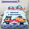 3pcs Sheriff Labrador2 Design Cover Set - HD Printed Bedding with 1 Cover and 2 Pillowcases - Perfect for Home and Dorm Decor