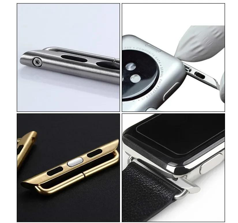 2 шт. Адаптер-коннектор для Apple Watch 44 мм 40 мм 42 45 мм 41 мм 38 Коннекторы Аксессуары для Iwatch 6 5 7 8 9 Se Нержавеющая сталь